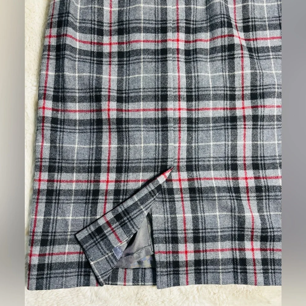 Vintage Petite Pendleton Gray Wool Full Length Skirt Size: 4